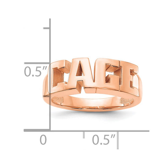 Casted High Polish Name Ring