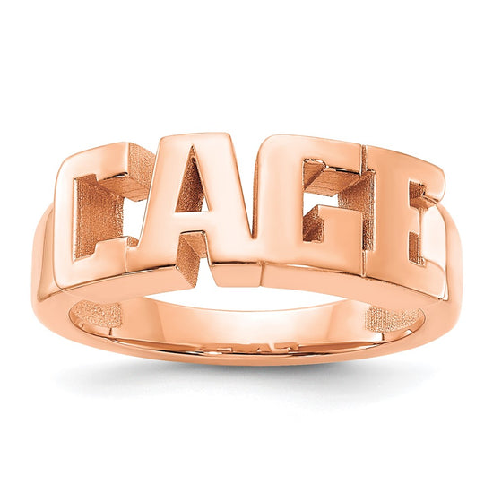 Casted High Polish Name Ring