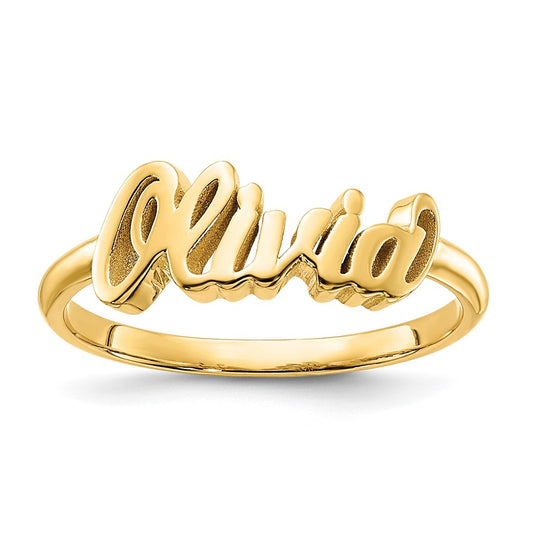 Casted High Polish Name Ring