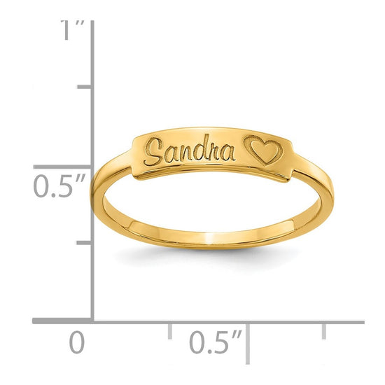 Casted Name Bar Ring