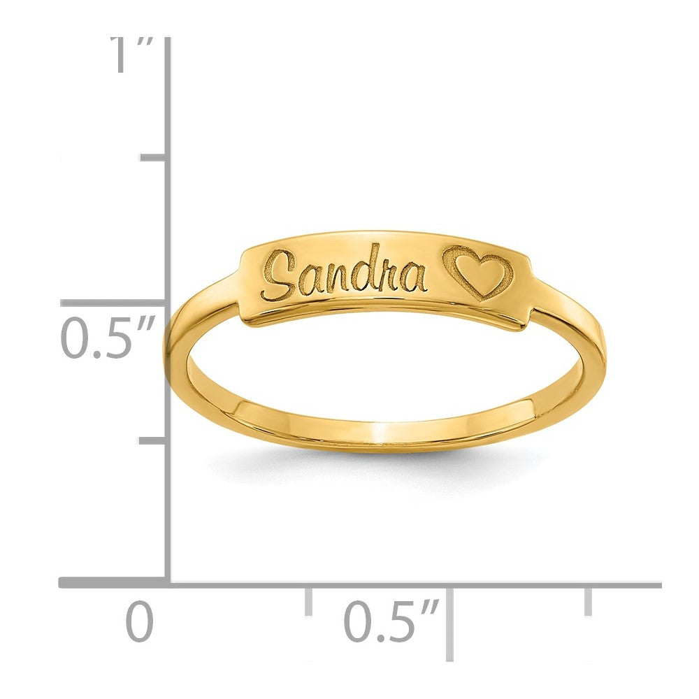 Casted Name Bar Ring