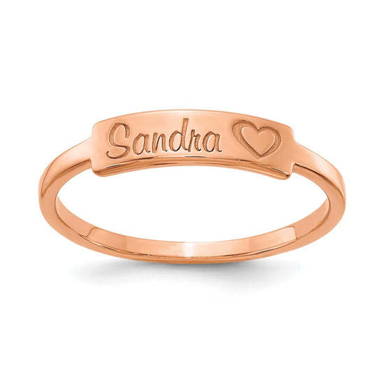Casted Name Bar Ring