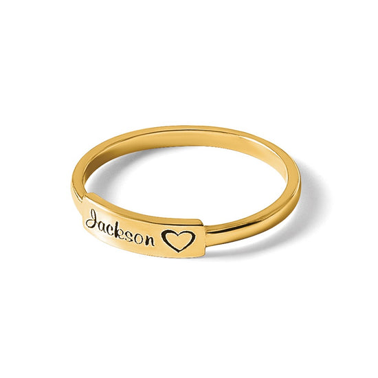 Casted Name Bar Ring