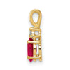 14k 6x4mm Oval Ruby and VS Diamond Pendant