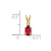 14k 6x4mm Oval Ruby and VS Diamond Pendant