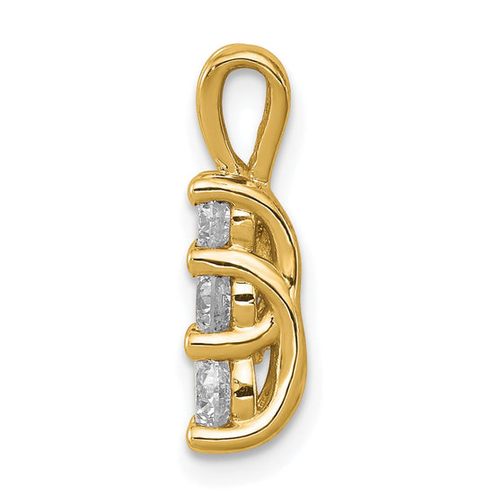 Gold Lab Grown Diamond 3-stone Pendant