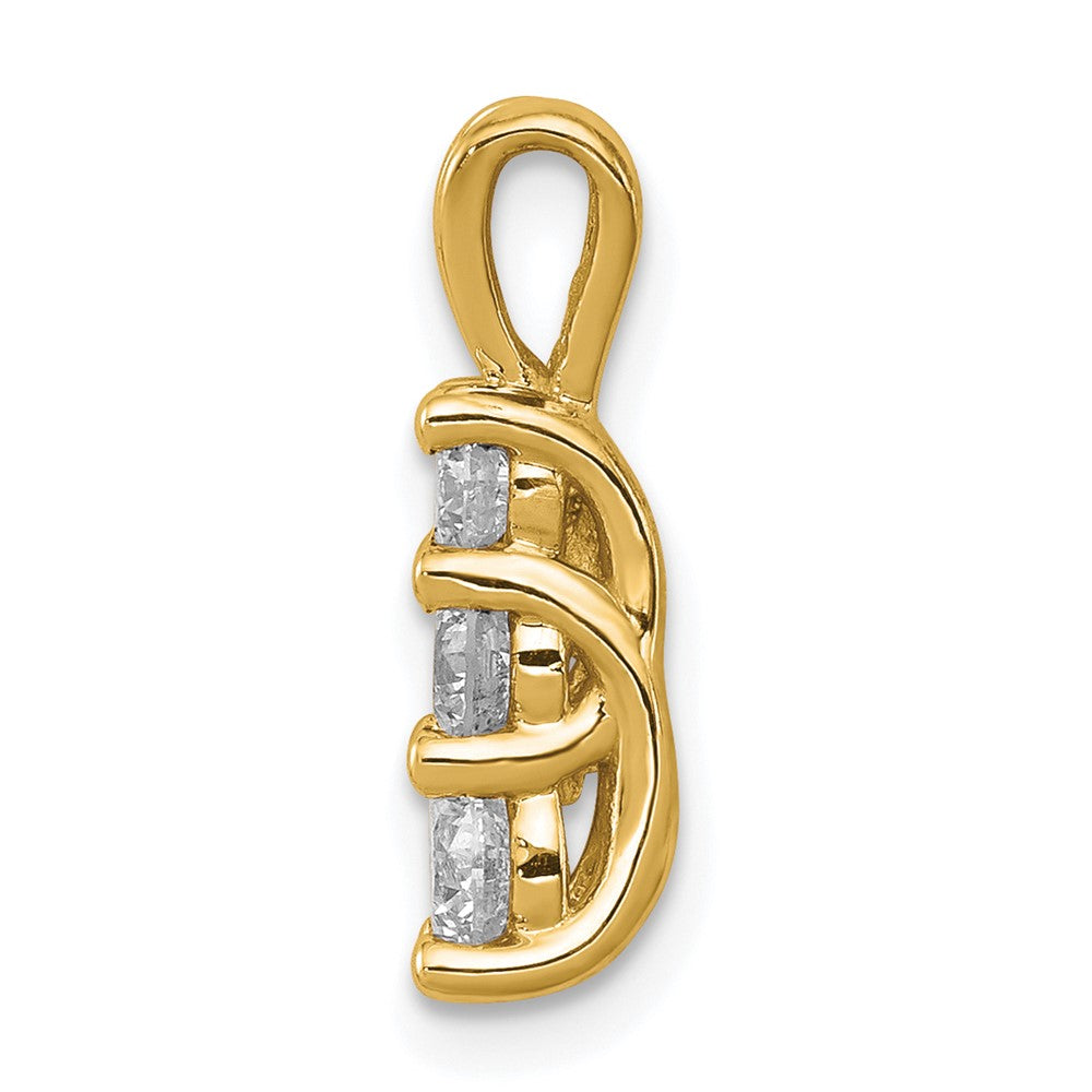 Gold Lab Grown Diamond 3-stone Pendant