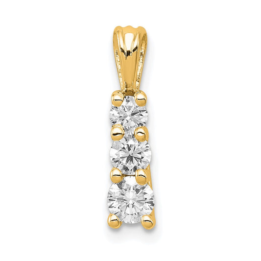 Gold Lab Grown Diamond 3-stone Pendant