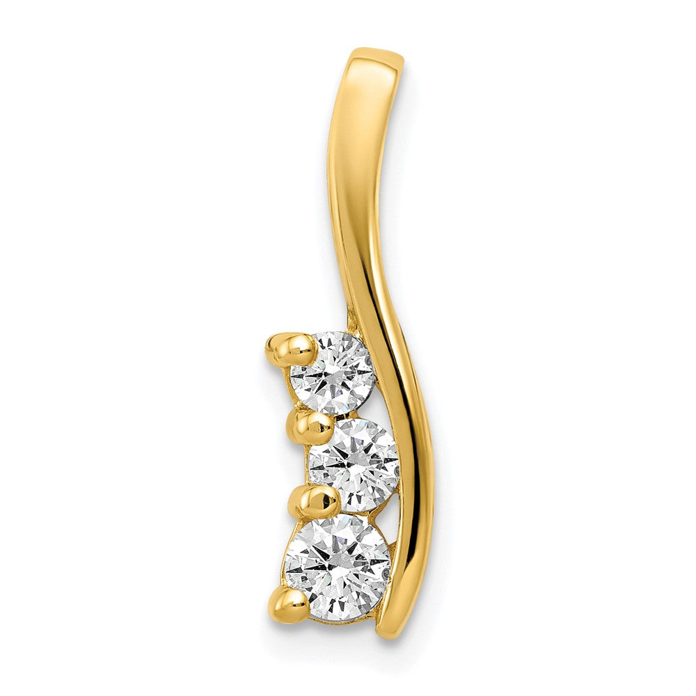 Diamond 3-Stone Curved Pendants