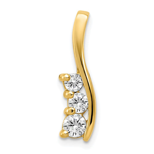 Diamond 3-Stone Curved Pendants