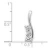 14k White Gold Complete 3/8 carat Three-Stone AAA Diamond Curved Bar Chain Slide