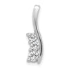 14k White Gold Complete 3/8 carat Three-Stone AAA Diamond Curved Bar Chain Slide