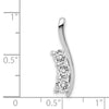14k White Gold Complete 7/8 carat Three-Stone AAA Diamond Curved Bar Chain Slide