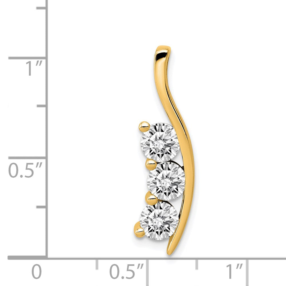 Diamond 3-Stone Curved Pendants