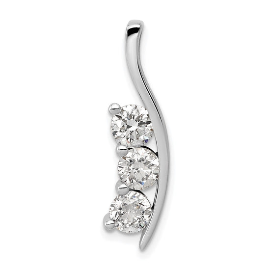 Diamond 3-Stone Curved Pendants