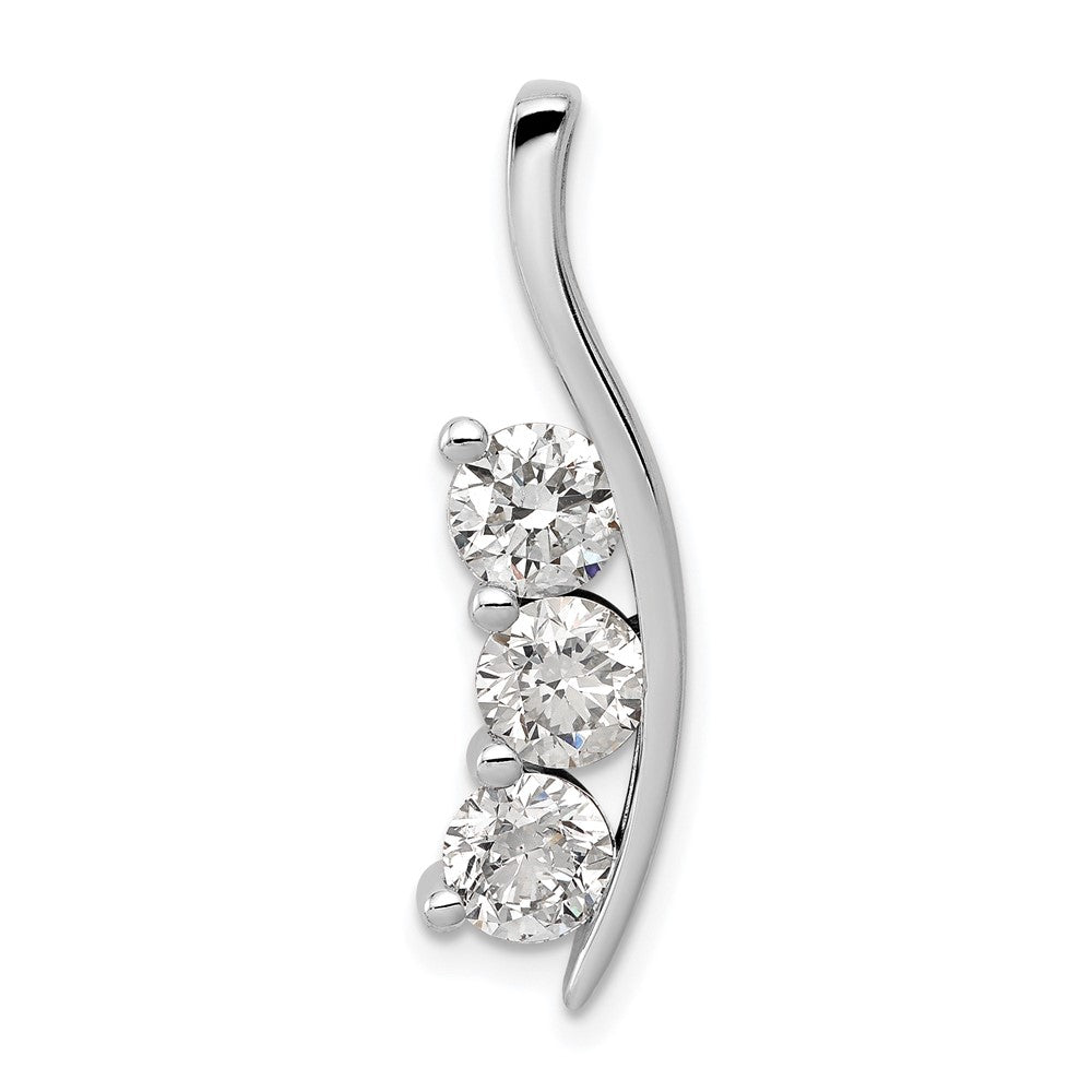 Diamond 3-Stone Curved Pendants