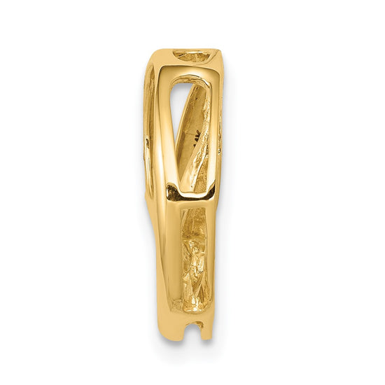 Gold Lab Grown Diamond 3-Stone Circle Chain Slide