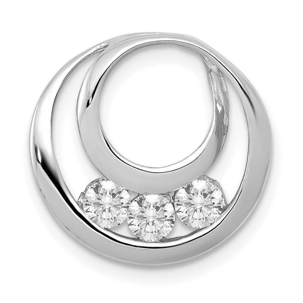 Gold Lab Grown Diamond 3-Stone Circle Chain Slide