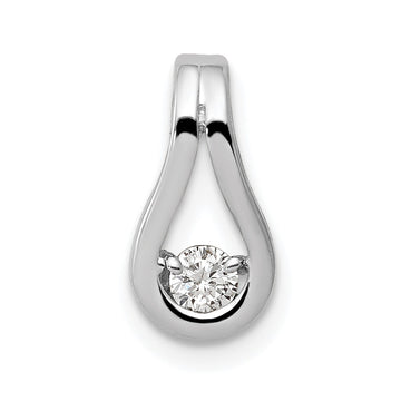 14k White Gold Complete 2.8mm AA Diamond Teardrop-Shape Slide Fits up to 2mm Regular/6mm Fancy or Reversible Omega