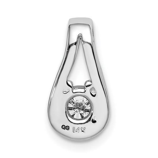 14k White Gold Holds 4.7mm Stone Teardrop-Shape Slide Mounting Fits up to 3mm Regular/6mm Fancy or Reversible Omega