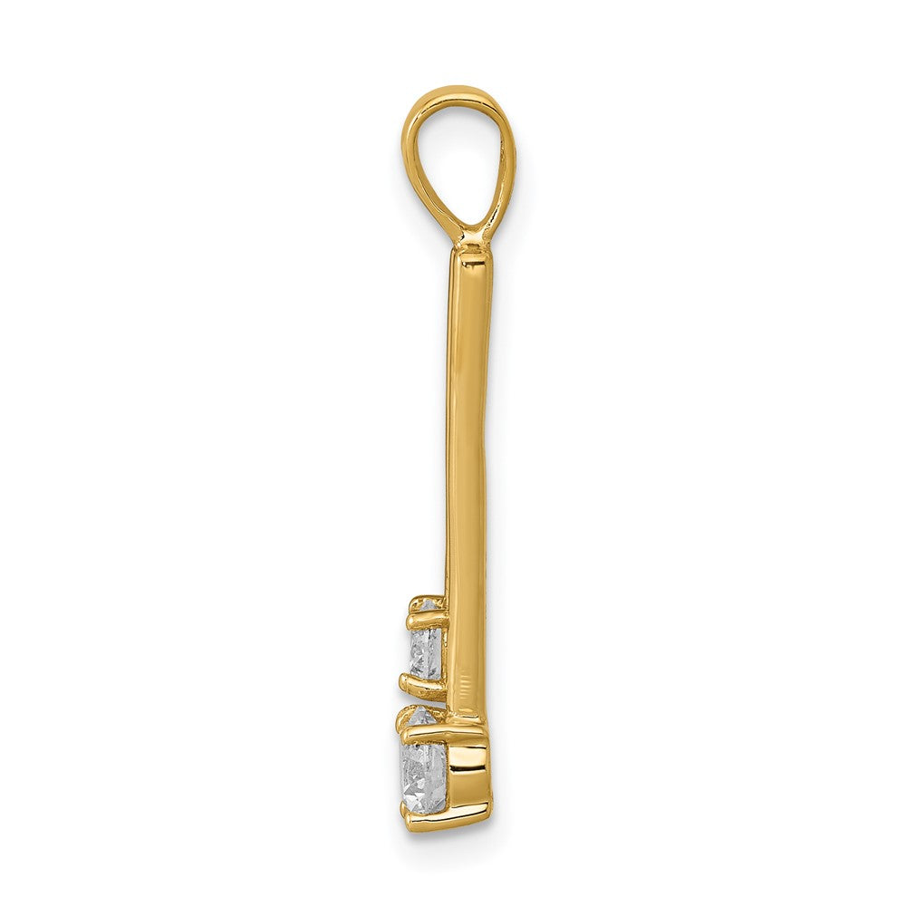 Gold Polished Diamond Slide Pendants