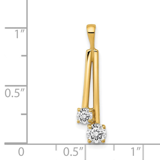 Gold Polished Diamond Slide Pendants