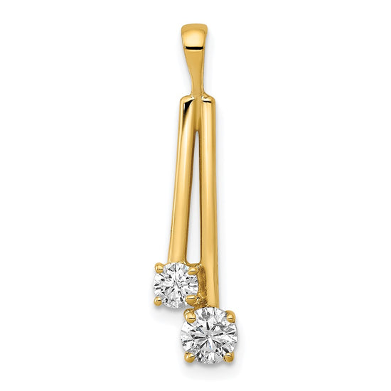 Gold Polished Diamond Slide Pendants