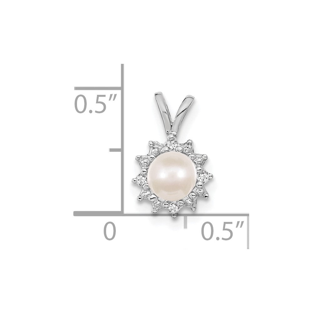 Gold Polished Diamond and Pearl Pendants