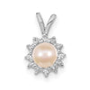 Gold Polished Diamond and Pearl Pendants