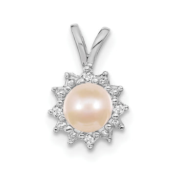 Gold Polished Diamond and Pearl Pendants