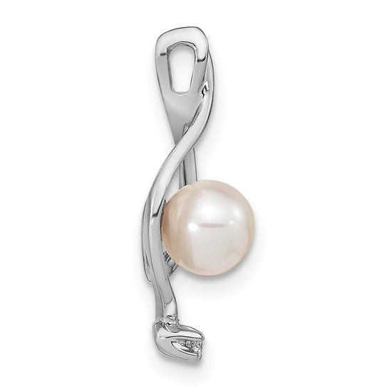 Gold Polished Diamond and Pearl Pendants