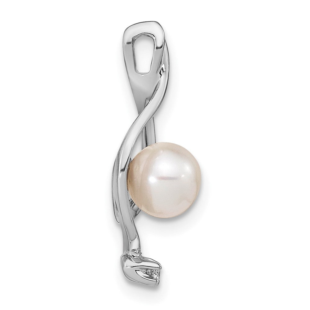 Gold Polished Diamond and Pearl Pendants