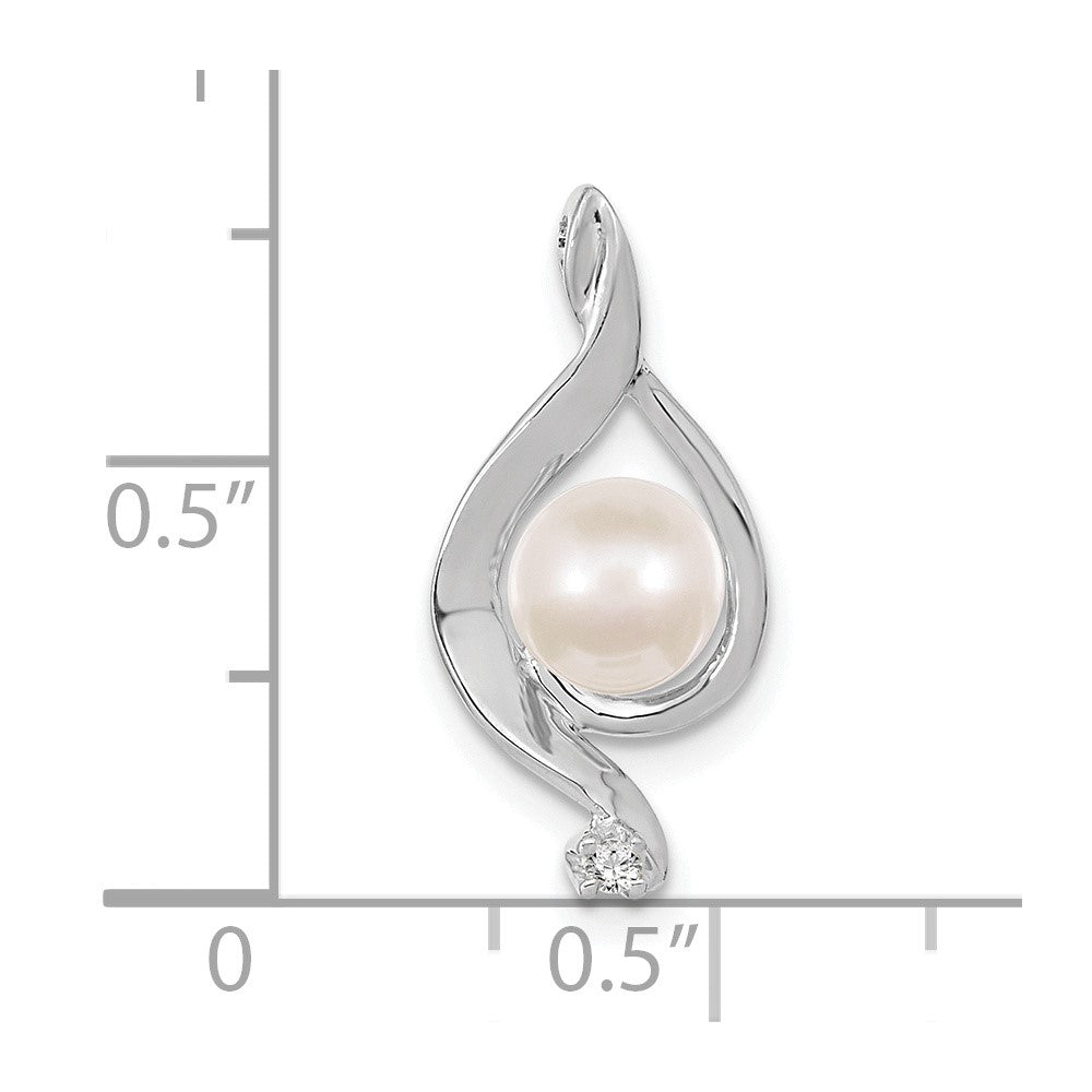 Gold Polished Diamond and Pearl Pendants