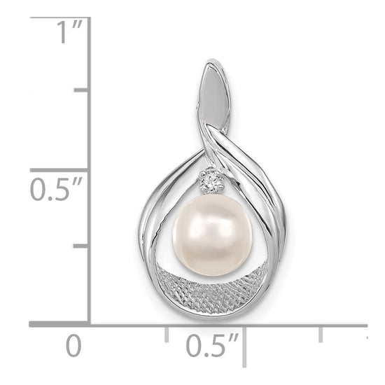 Gold Polished Diamond and Pearl Pendants
