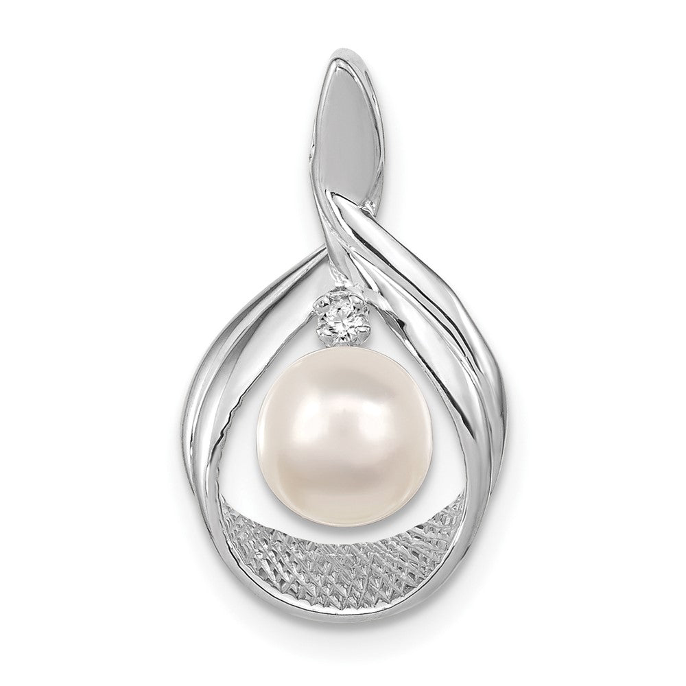 Gold Polished Diamond and Pearl Pendants