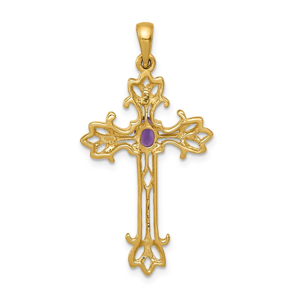 Oval Gemstone Cross Pendants
