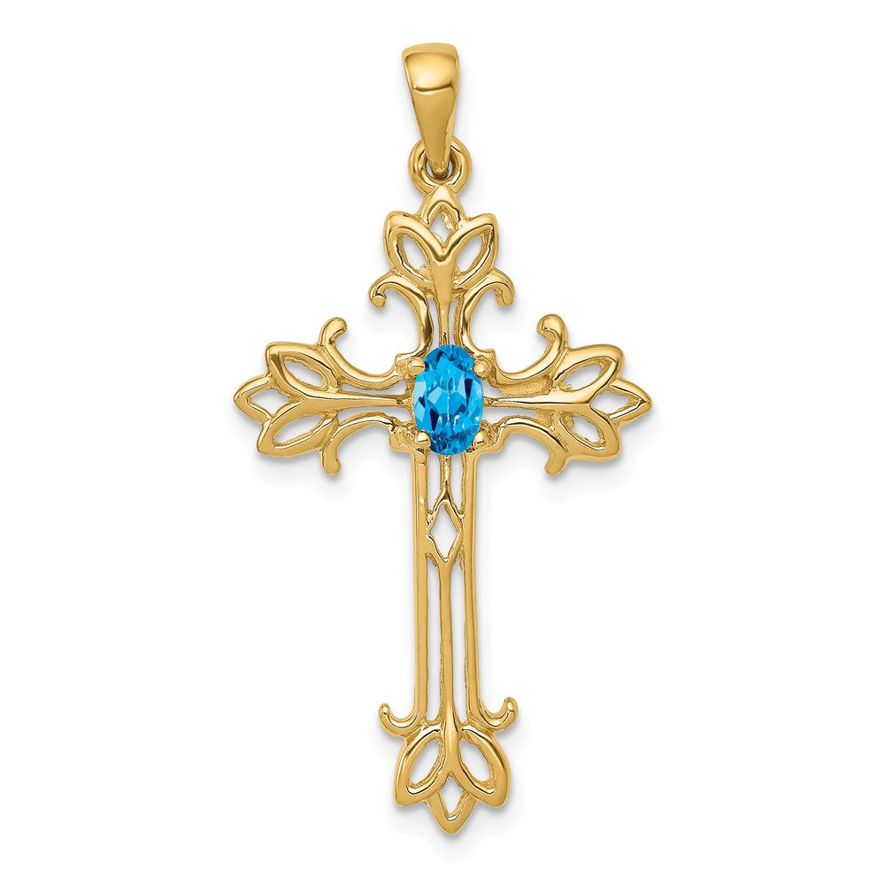 Oval Gemstone Cross Pendants