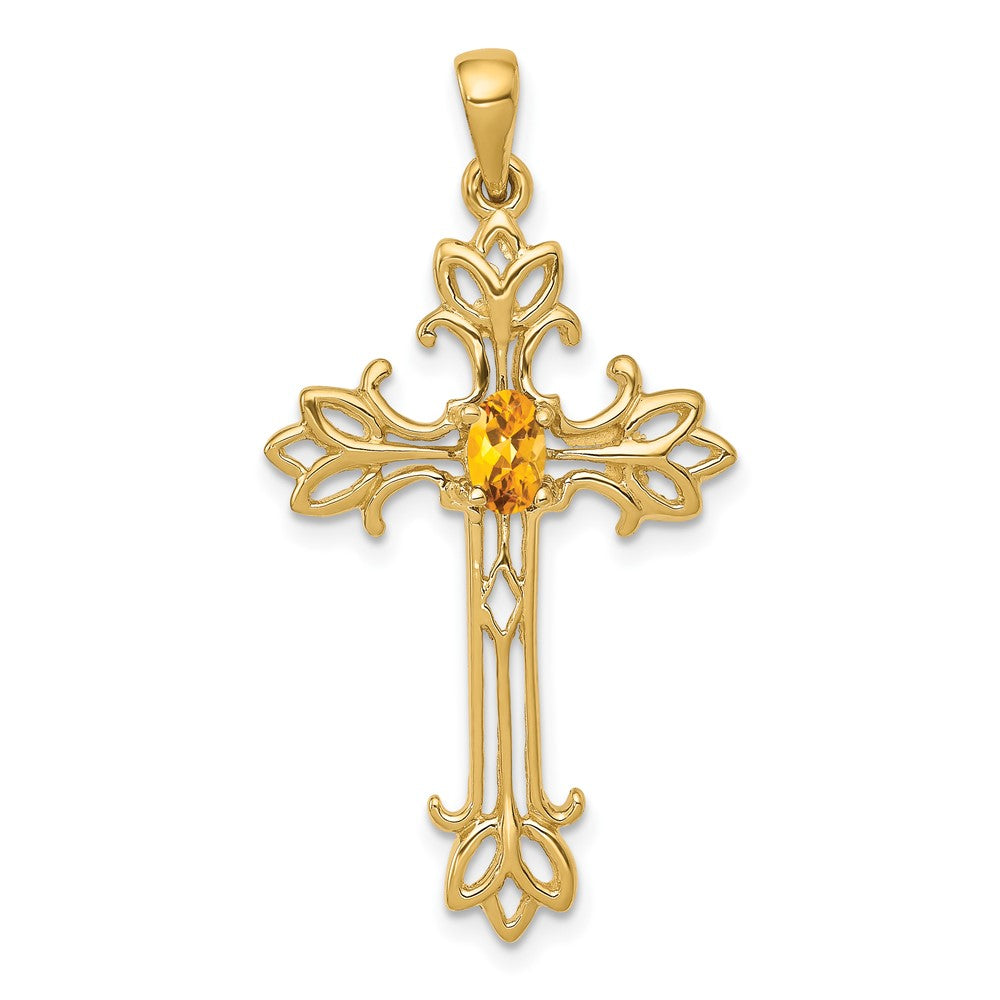 Oval Gemstone Cross Pendants