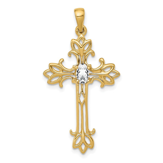 Oval Gemstone Cross Pendants
