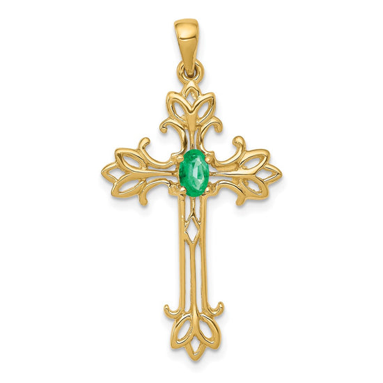 Oval Gemstone Cross Pendants