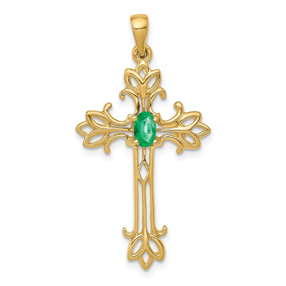 Oval Gemstone Cross Pendants