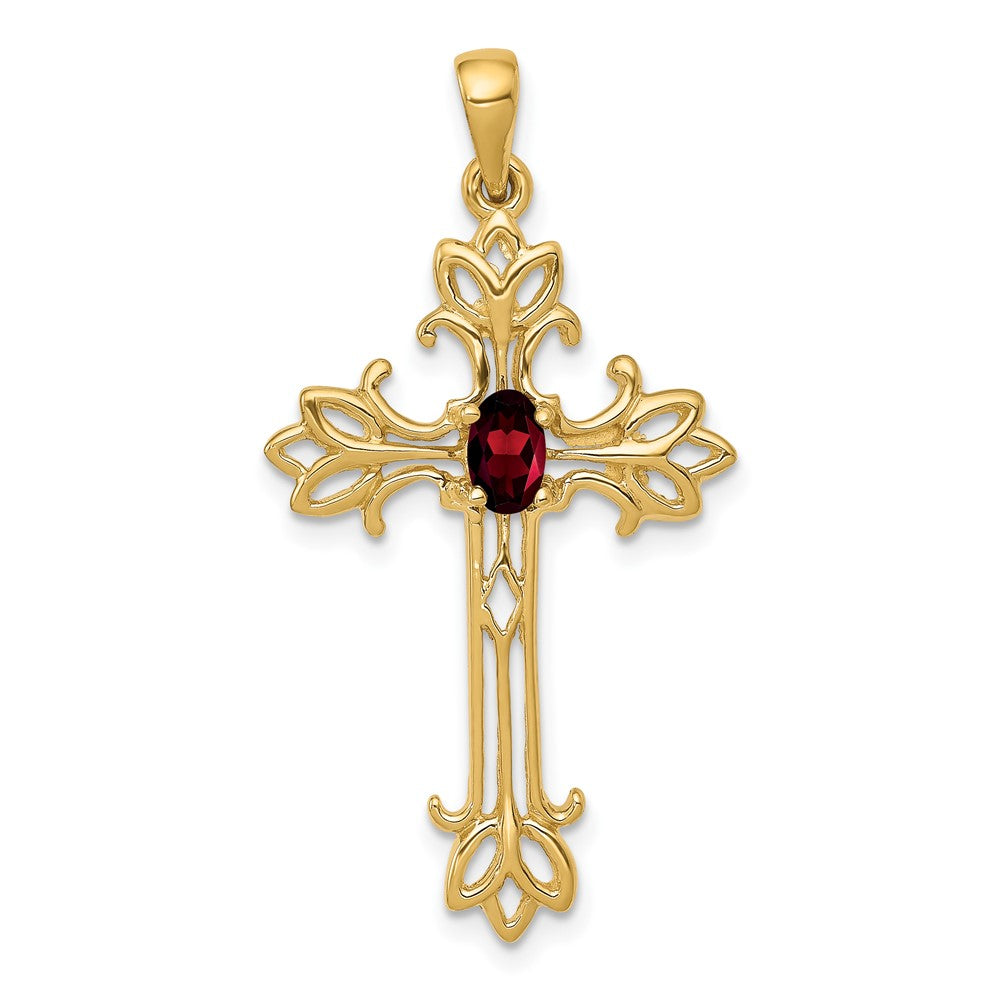 Oval Gemstone Cross Pendants