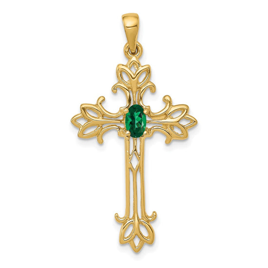 Oval Gemstone Cross Pendants