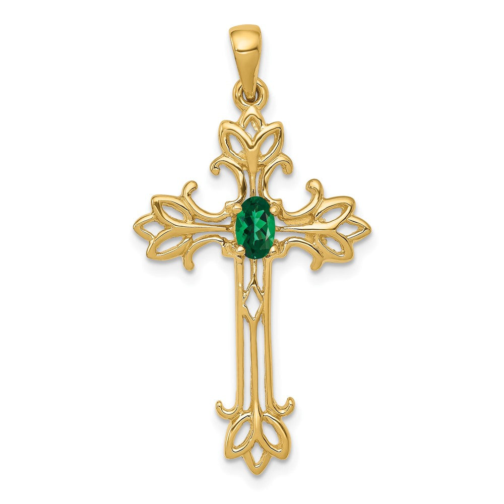 Oval Gemstone Cross Pendants