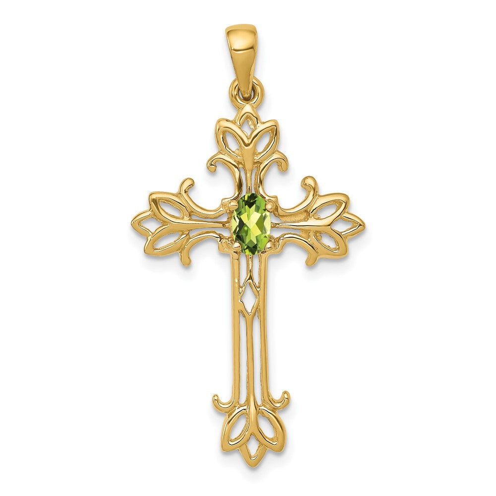 Oval Gemstone Cross Pendants