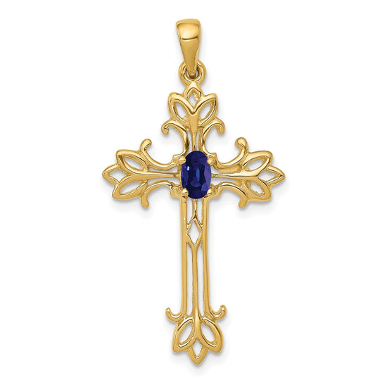 Oval Gemstone Cross Pendants
