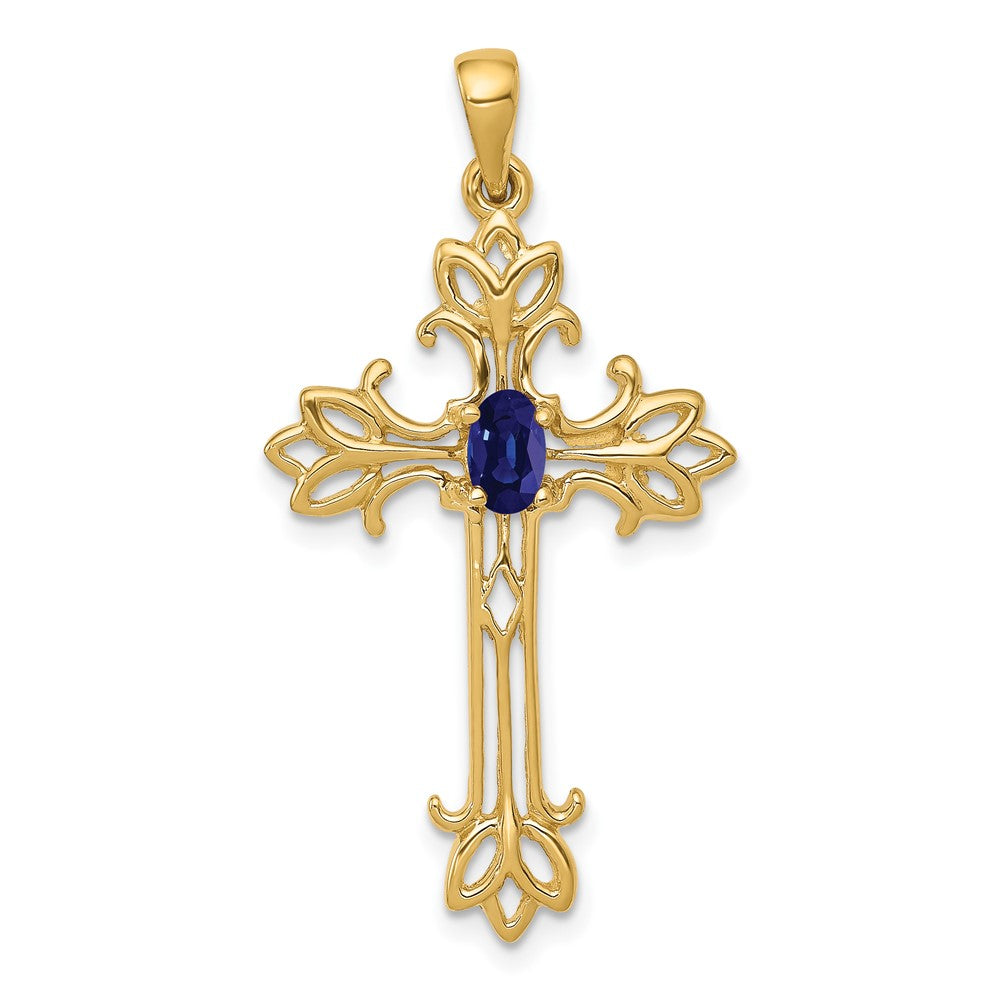 Oval Gemstone Cross Pendants
