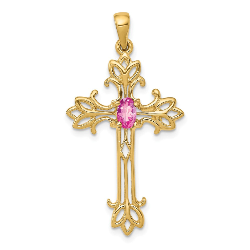 Oval Gemstone Cross Pendants