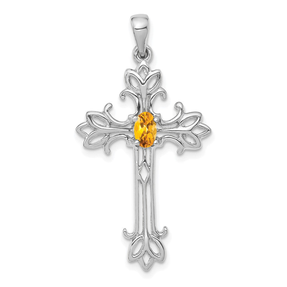 Oval Gemstone Cross Pendants