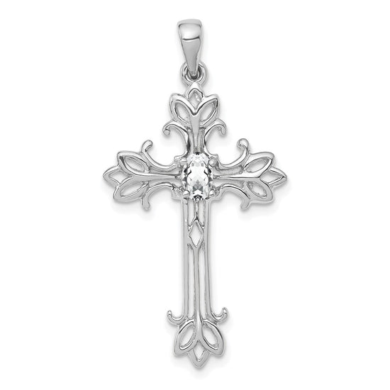 Oval Gemstone Cross Pendants